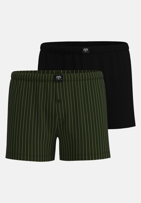 CECEBA Herren Boxershort grün bedruckt 2er Pack