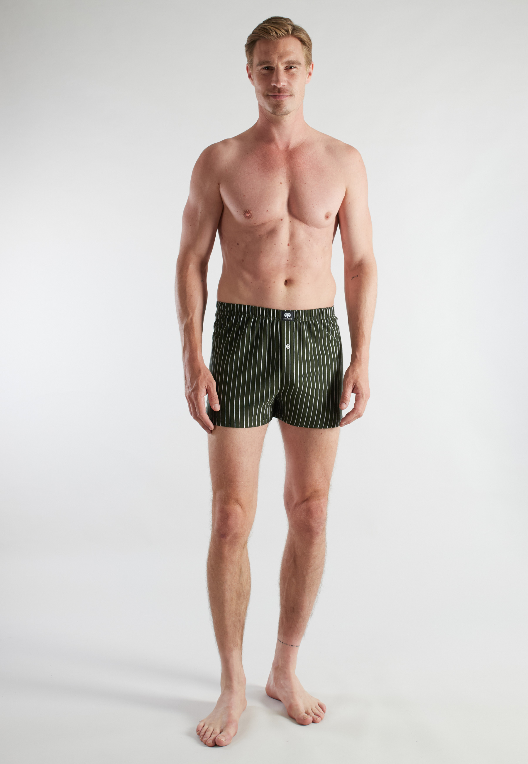 CECEBA Herren Boxershort grün bedruckt 2er Pack