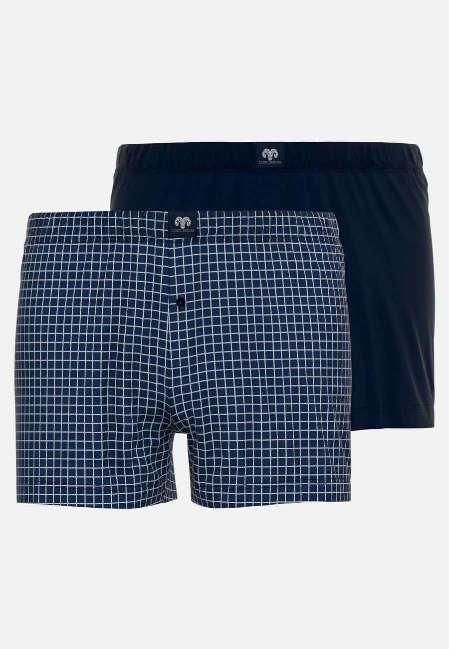 Herren Boxershort blau längsgestreift 2er Pack