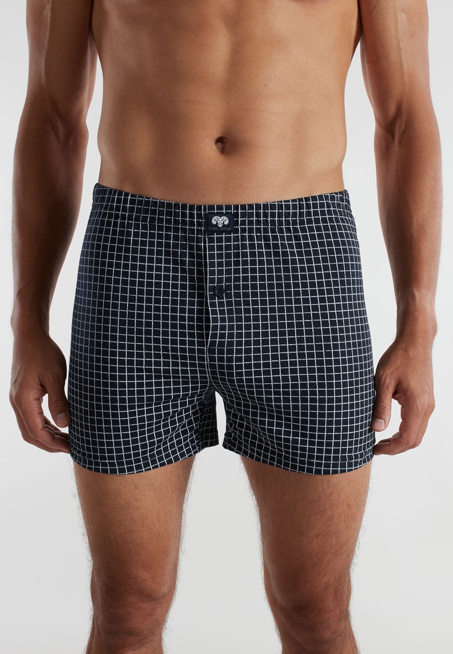 Herren Boxershort blau längsgestreift 2er Pack