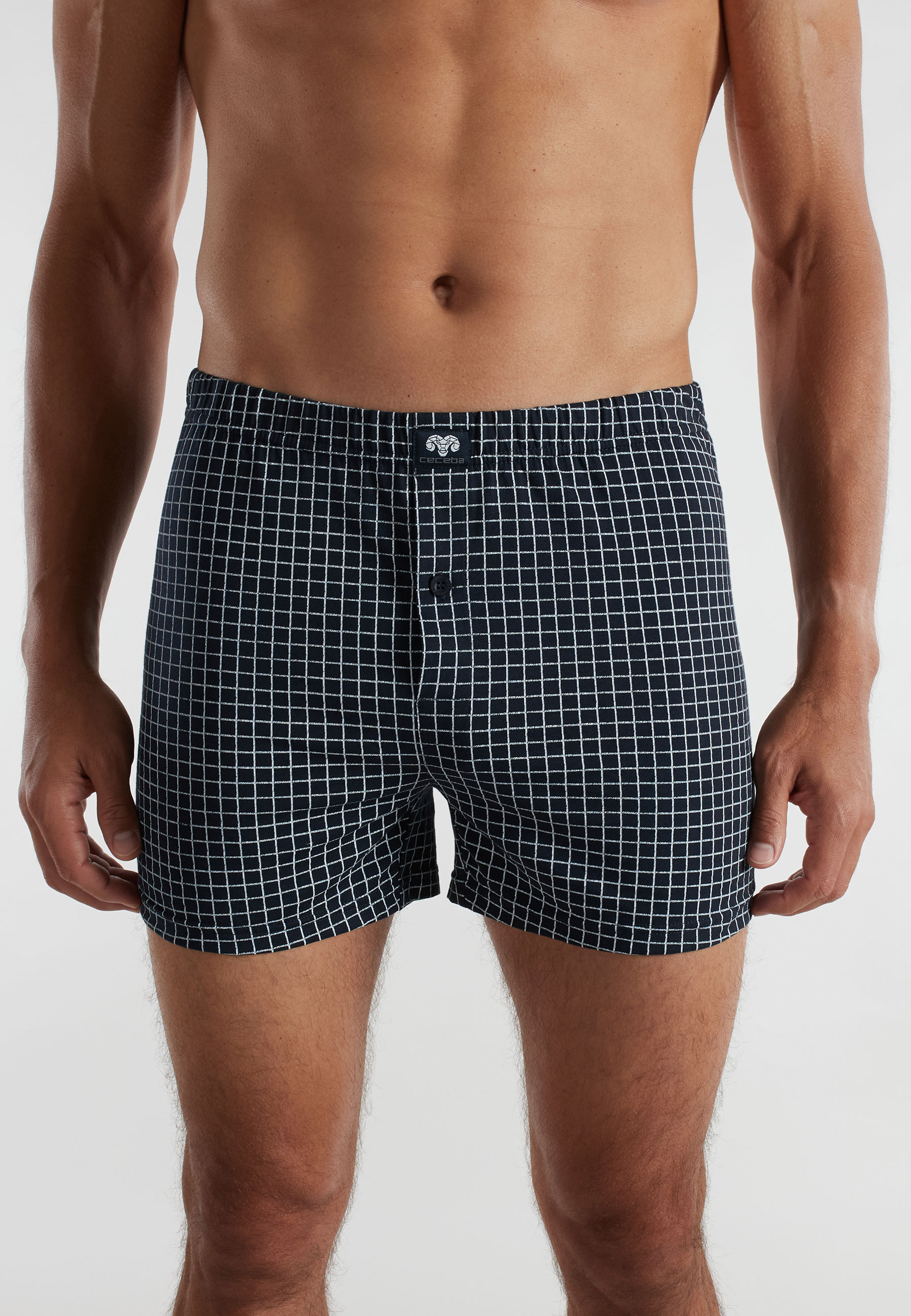 Herren Boxershort blau längsgestreift 2er Pack