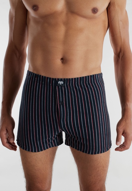 Herren Boxershort blau längsgestreift 2er Pack