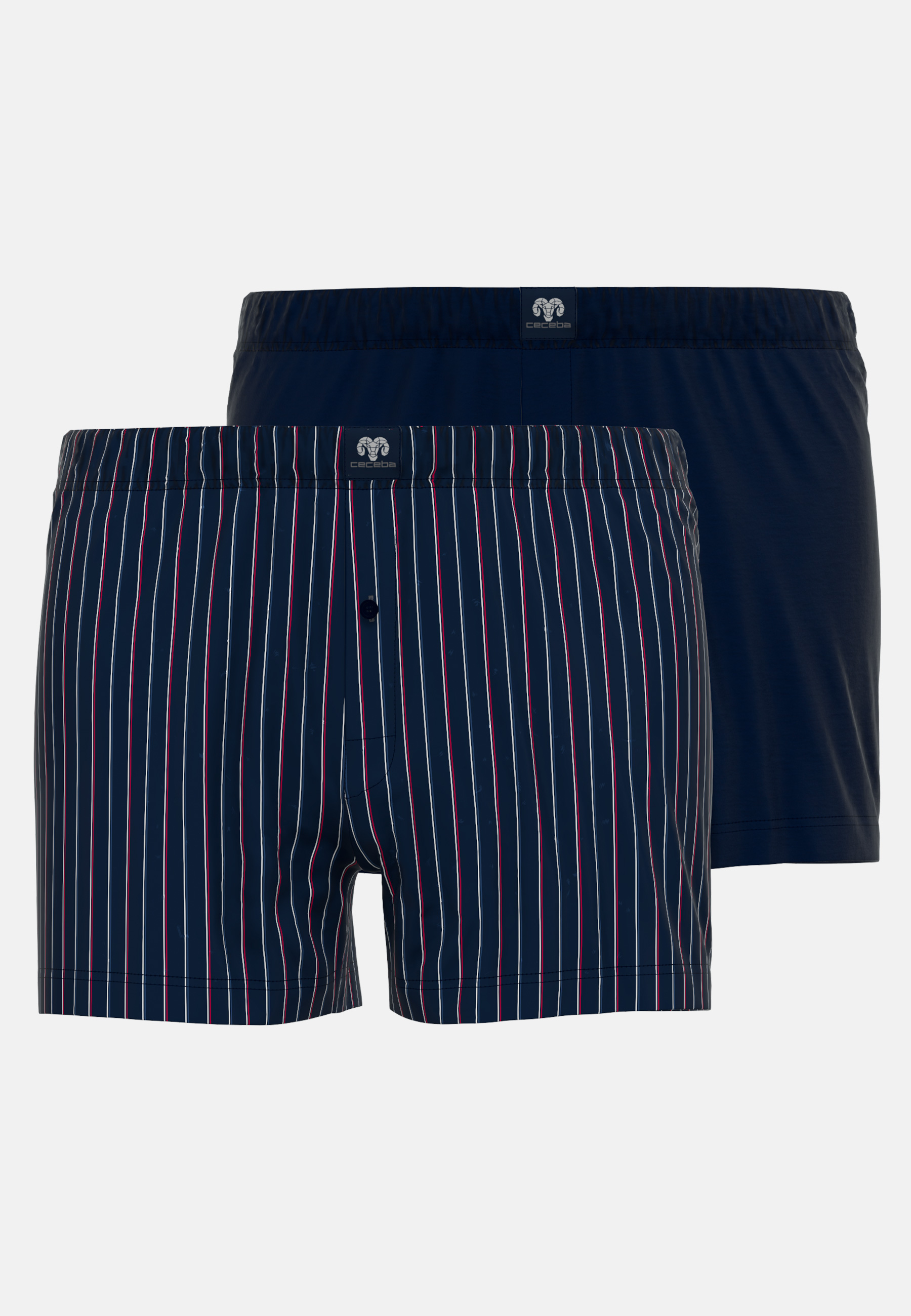 Herren Boxershort blau längsgestreift 2er Pack