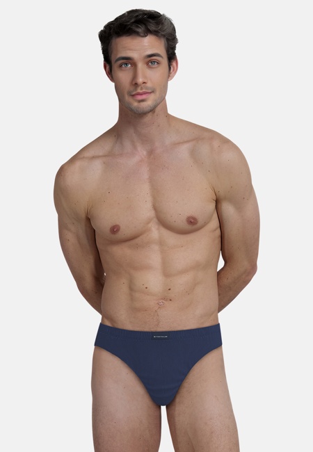 TOM TAILOR Herren Slip blau längsgestreift