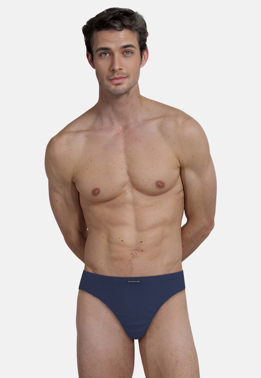 TOM TAILOR Herren Slip blau längsgestreift