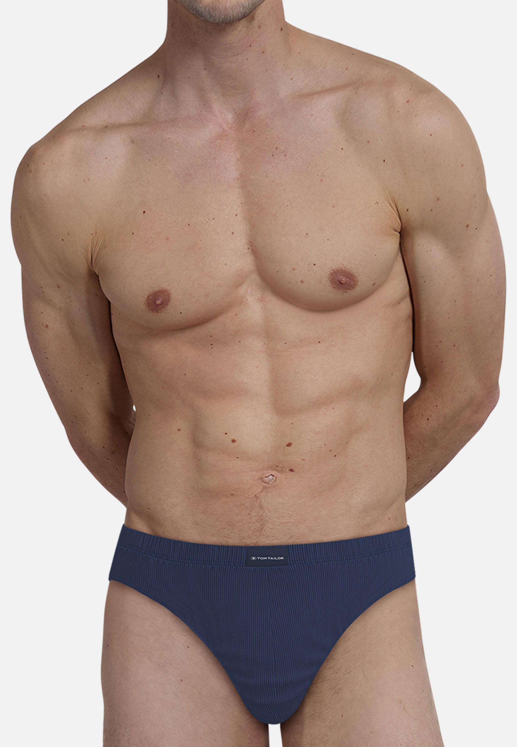 TOM TAILOR Herren Slip blau längsgestreift