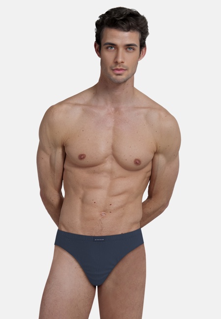TOM TAILOR Herren Slip blau längsgestreift