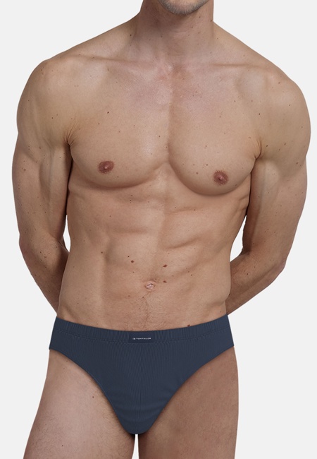 TOM TAILOR Herren Slip blau längsgestreift