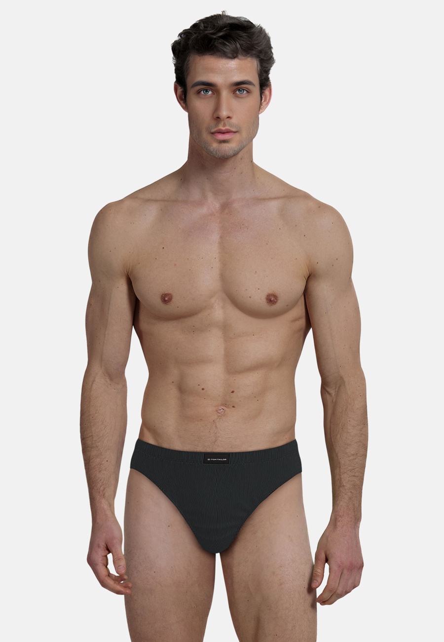 TOM TAILOR Herren Slip schwarz längsgestreift