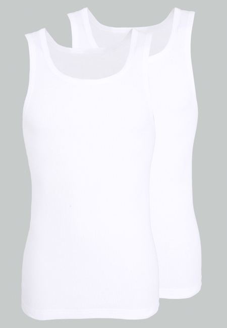 Herren Tank-Top weiß uni 2er Pack