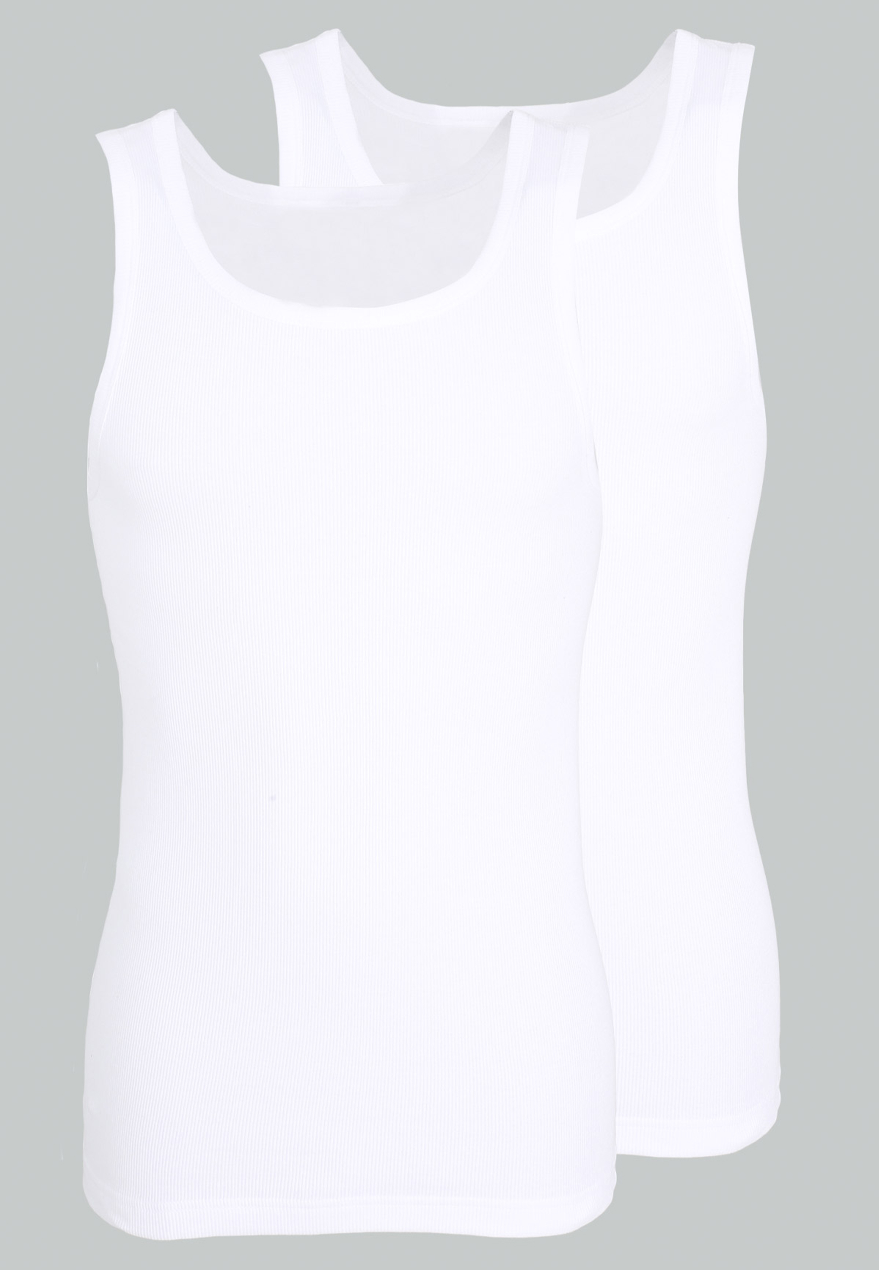 Herren Tank-Top weiß uni 2er Pack