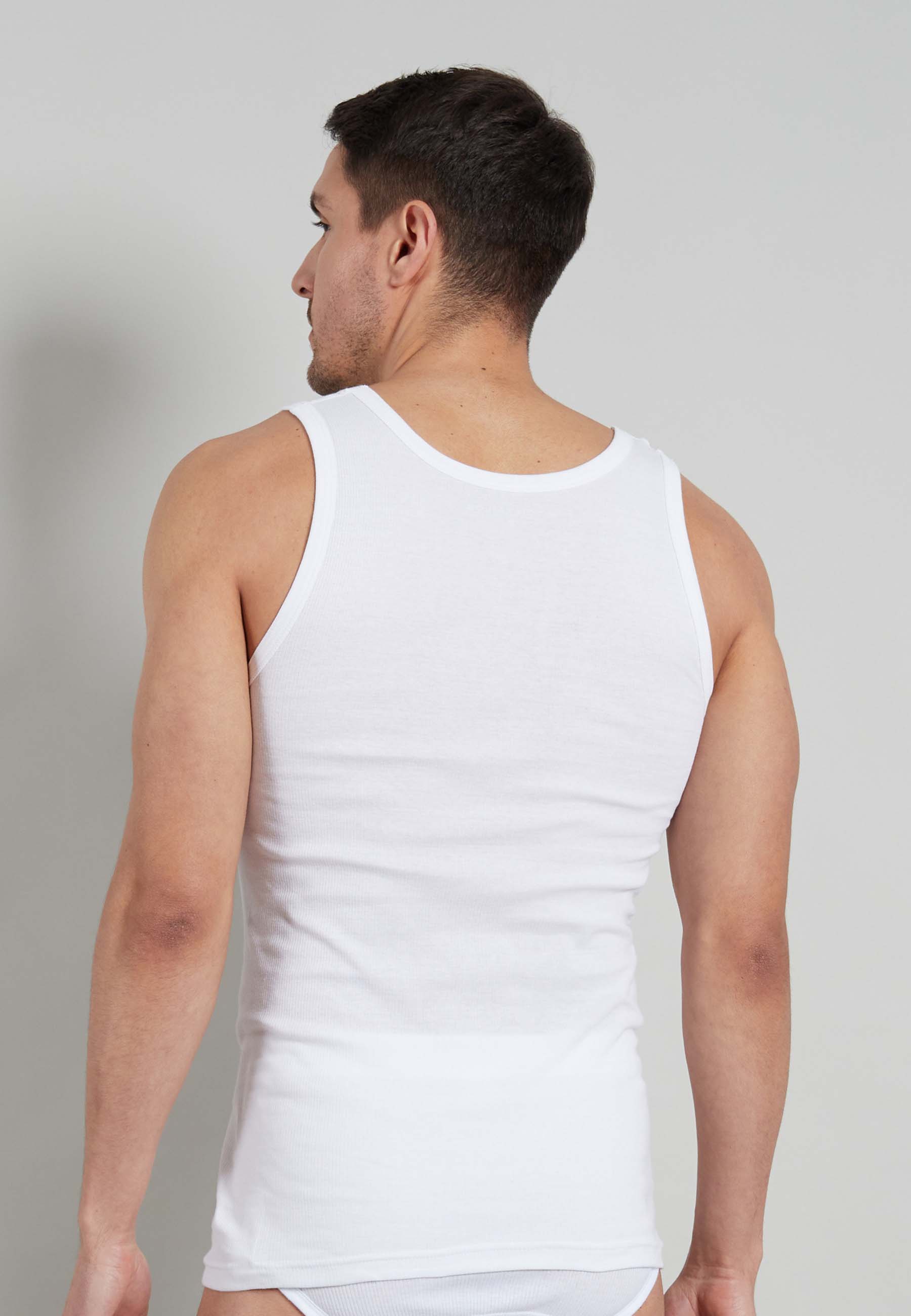 Herren Tank-Top weiß uni 2er Pack