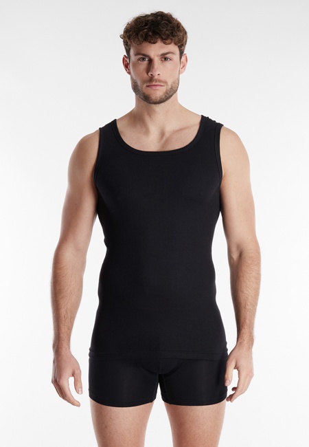 Herren Tank-Top schwarz uni 2er Pack