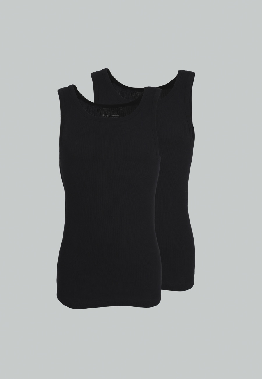 Herren Tank-Top schwarz uni 2er Pack