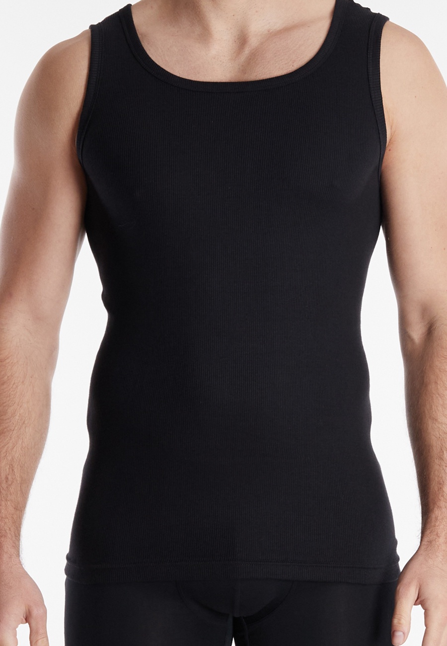 Herren Tank-Top schwarz uni 2er Pack