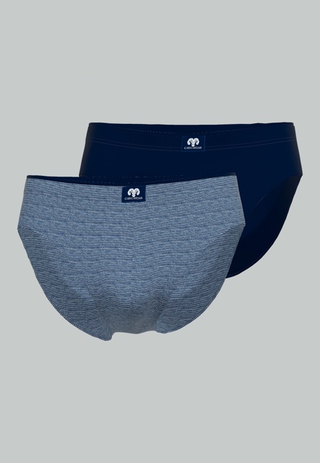 Herren Sport-Slip blau quergestreift 2er Pack