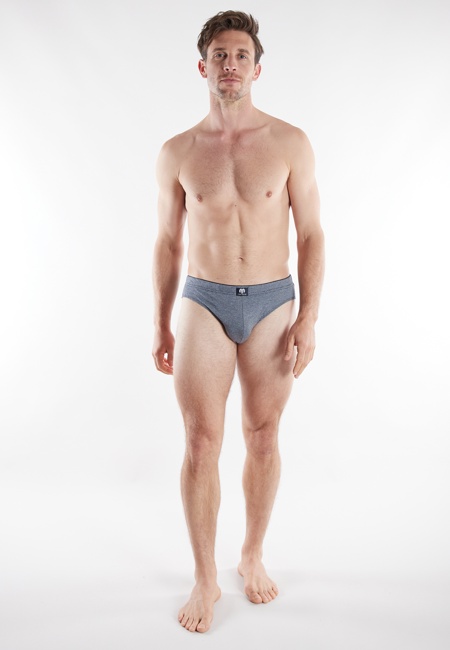 Herren Sport-Slip blau quergestreift 2er Pack
