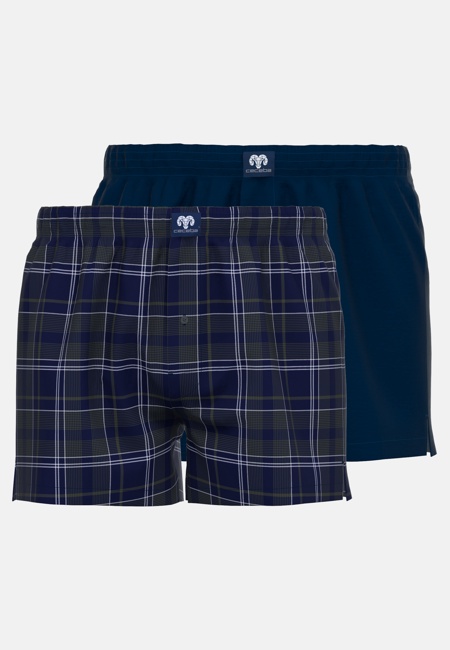 CECEBA Herren Boxershort blau uni 2er Pack