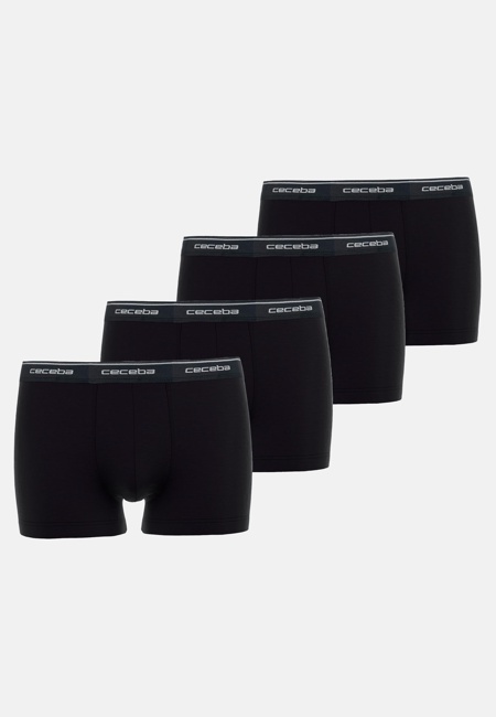 CECEBA Herren Pants schwarz uni 4er Pack