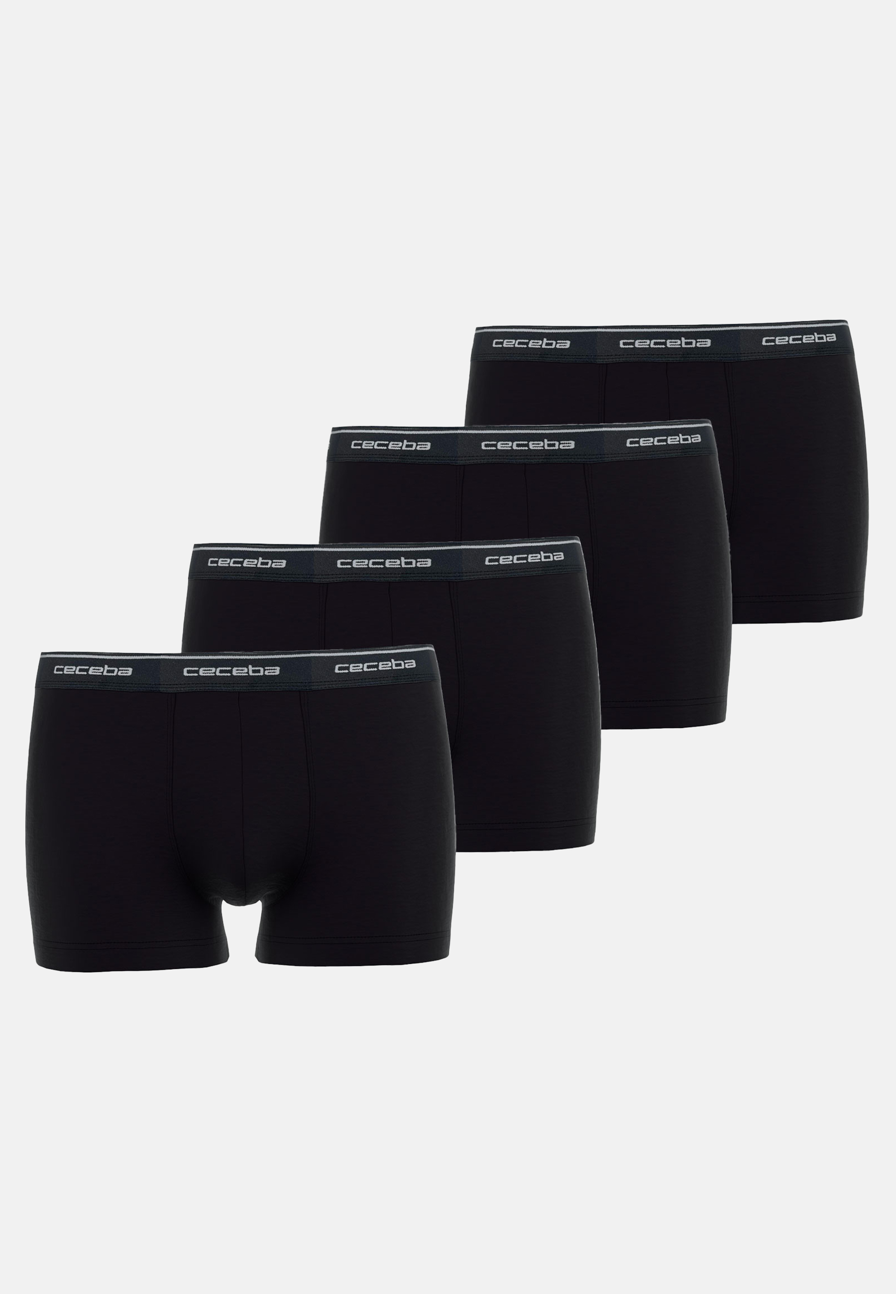CECEBA Herren Pants schwarz uni 4er Pack