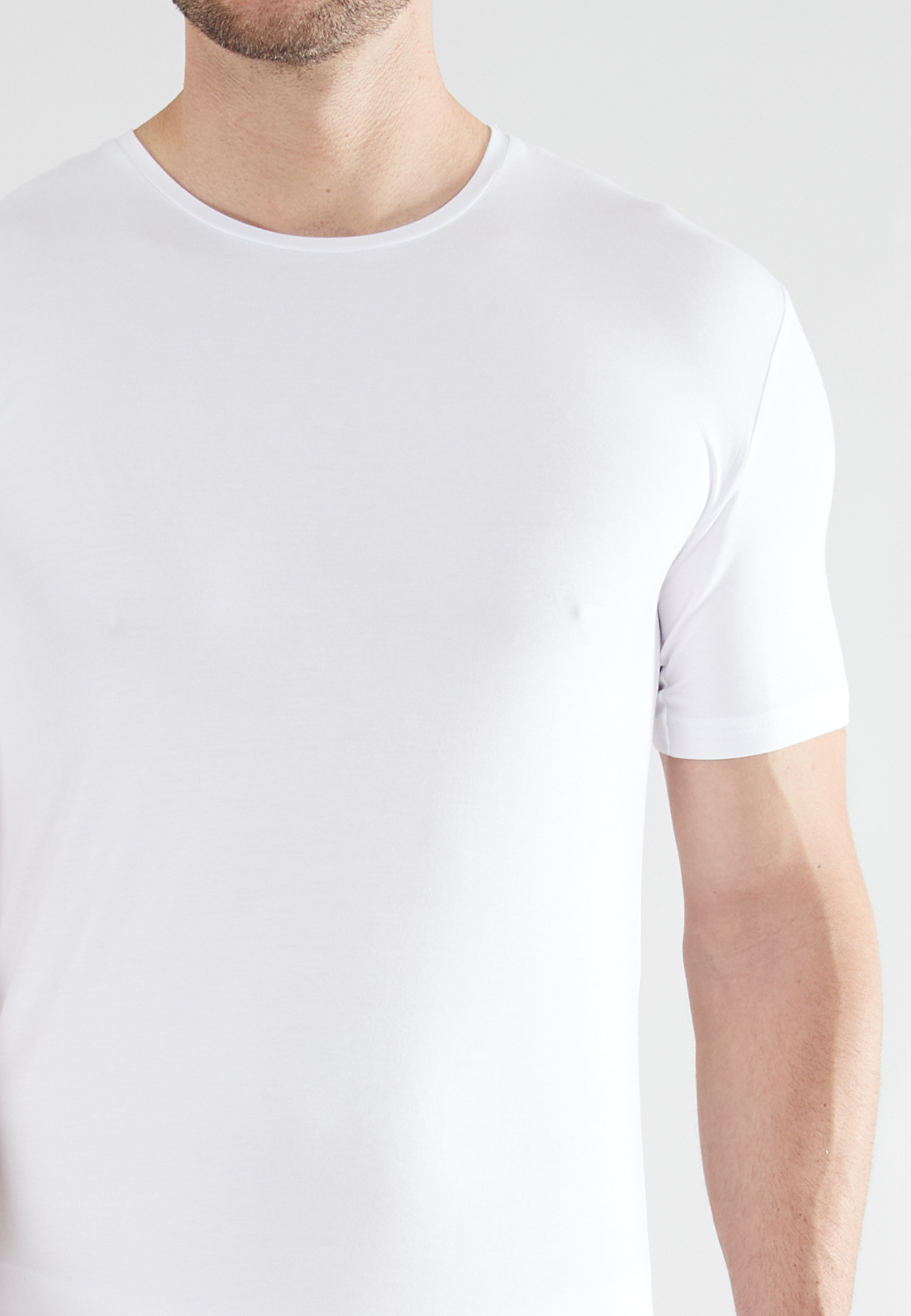 CECEBA Herren Shirt weiß uni 2er Pack