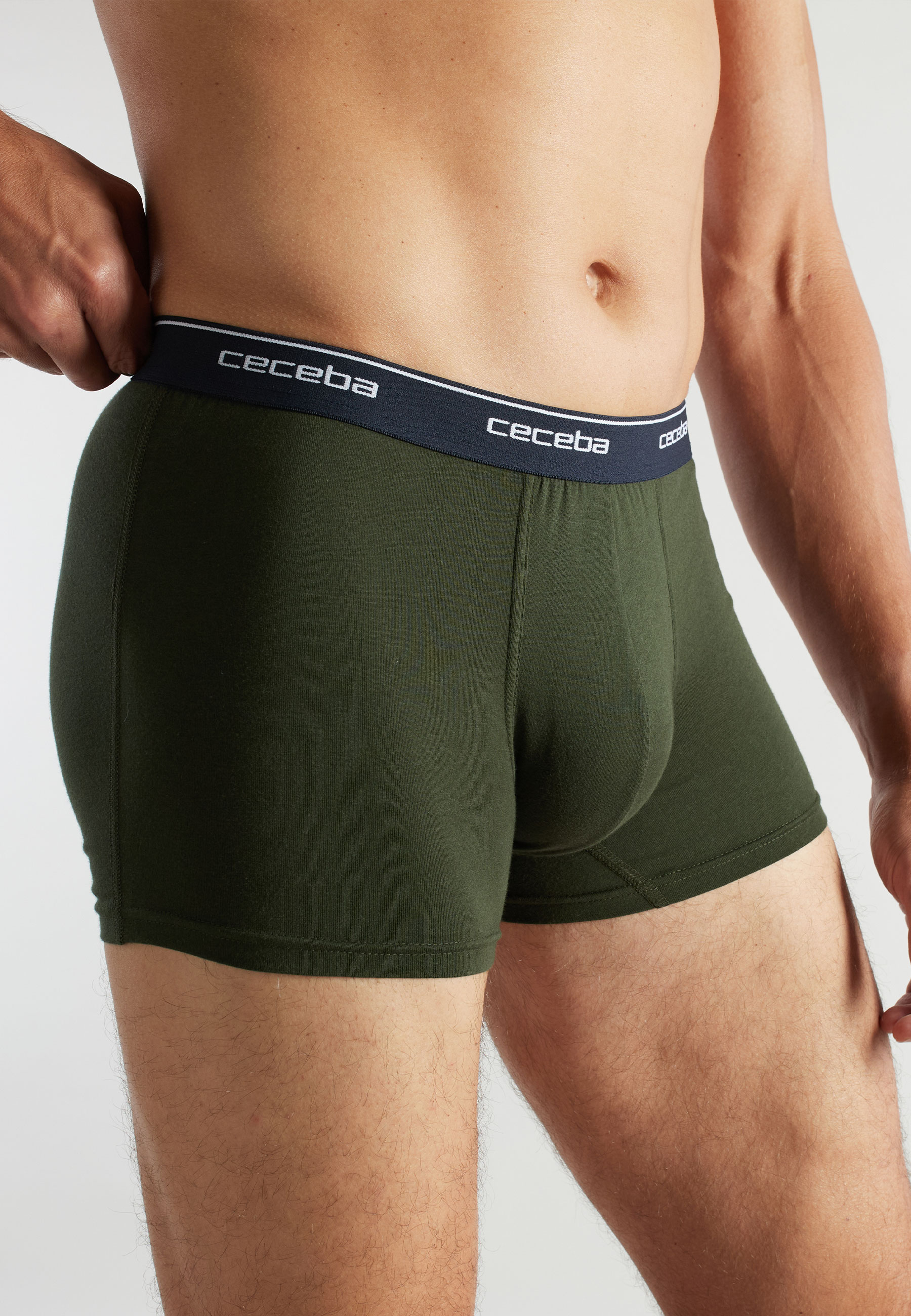 CECEBA Herren Pants grün uni 2er Pack