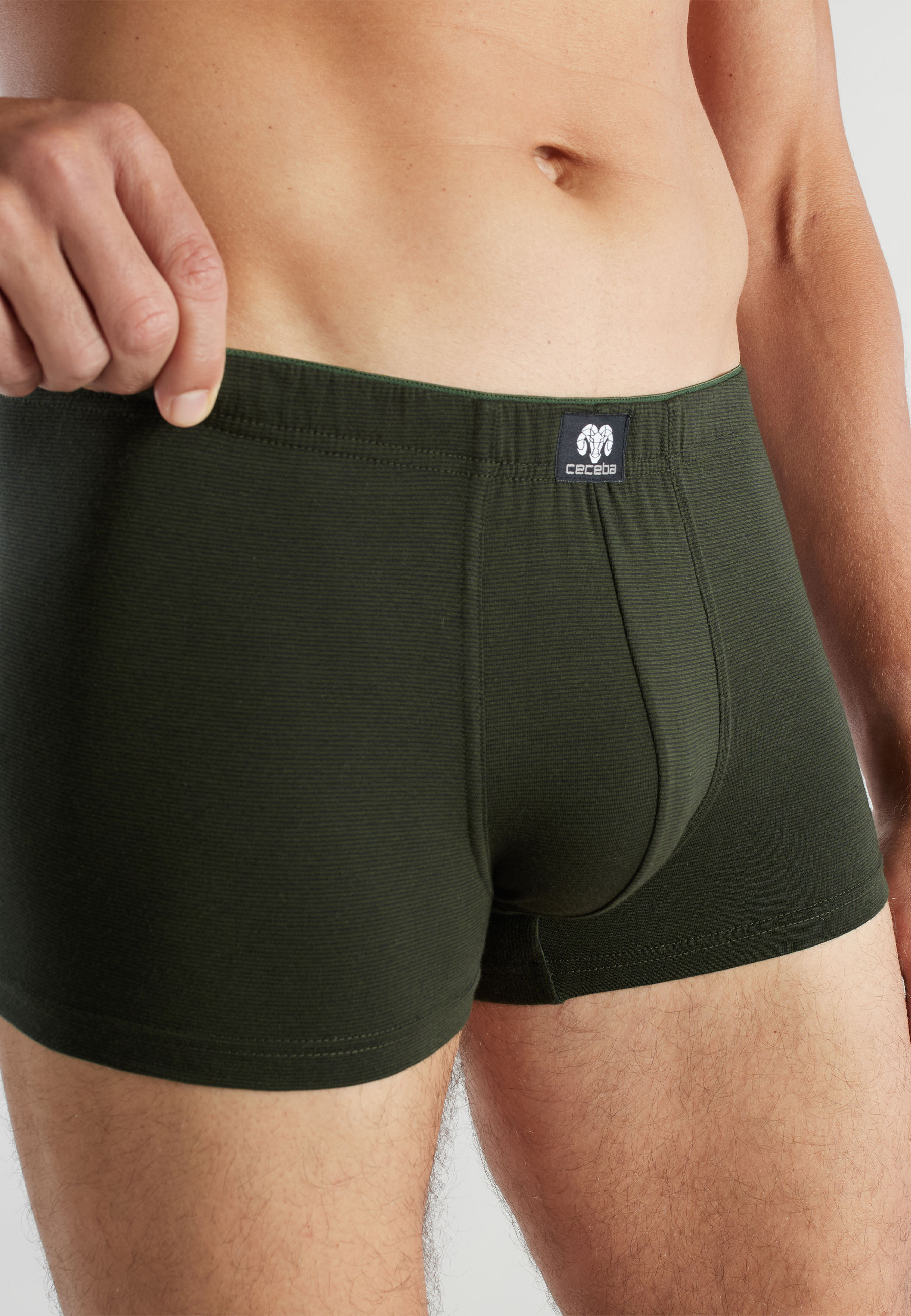 CECEBA Herren Pants grün quergestreift 2er Pack