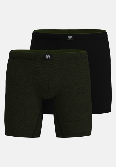 CECEBA Herren Long-Pants grün quergestreift 2er Pack