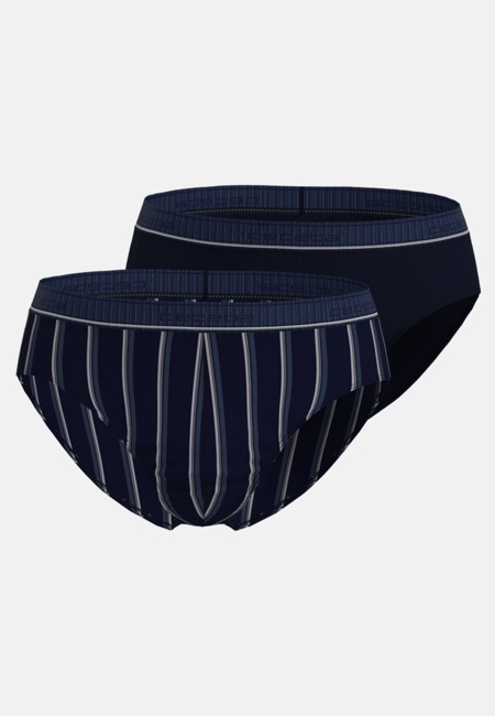 CECEBA Herren  blau längsgestreift 2er Pack