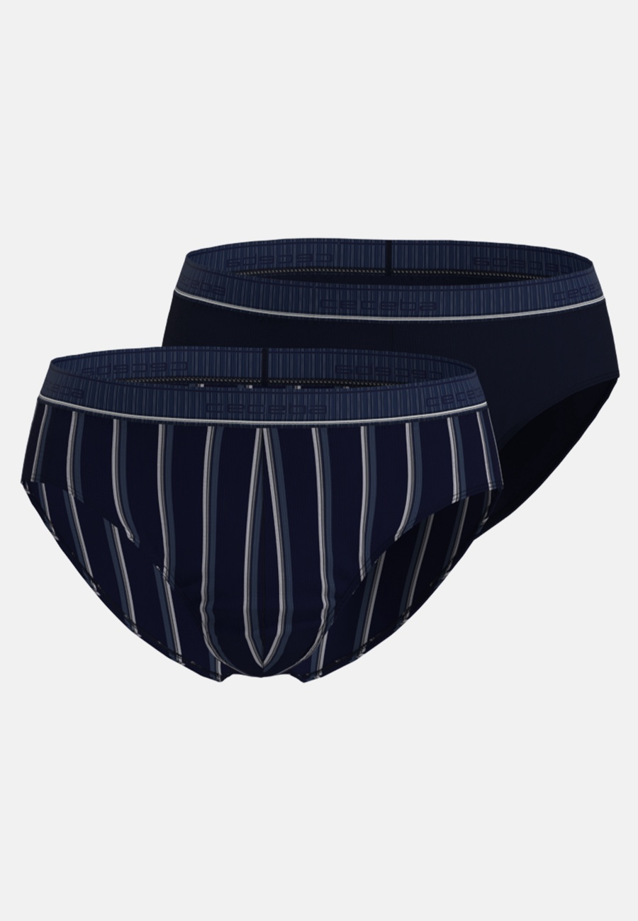 CECEBA Herren  blau längsgestreift 2er Pack