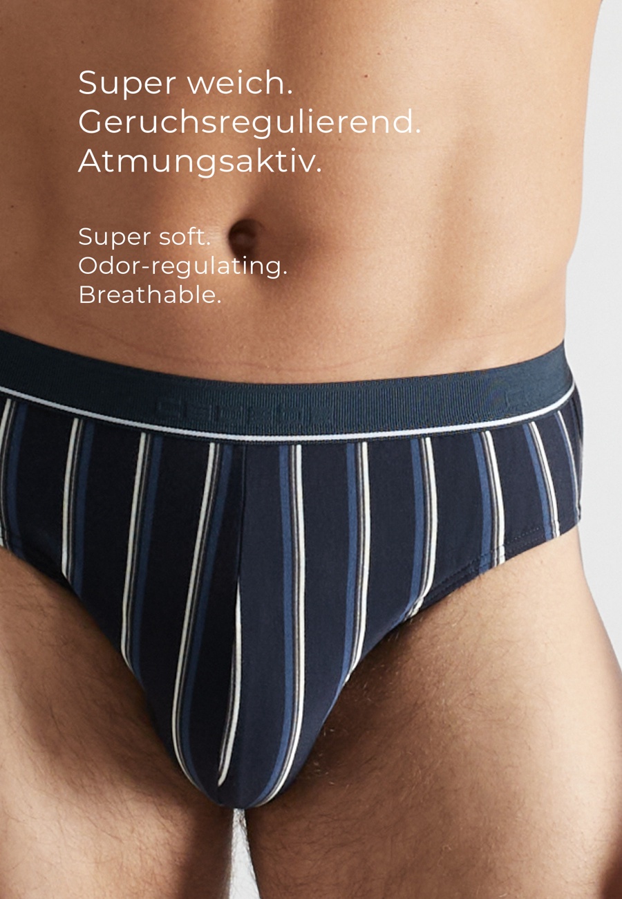 CECEBA Herren  blau längsgestreift 2er Pack
