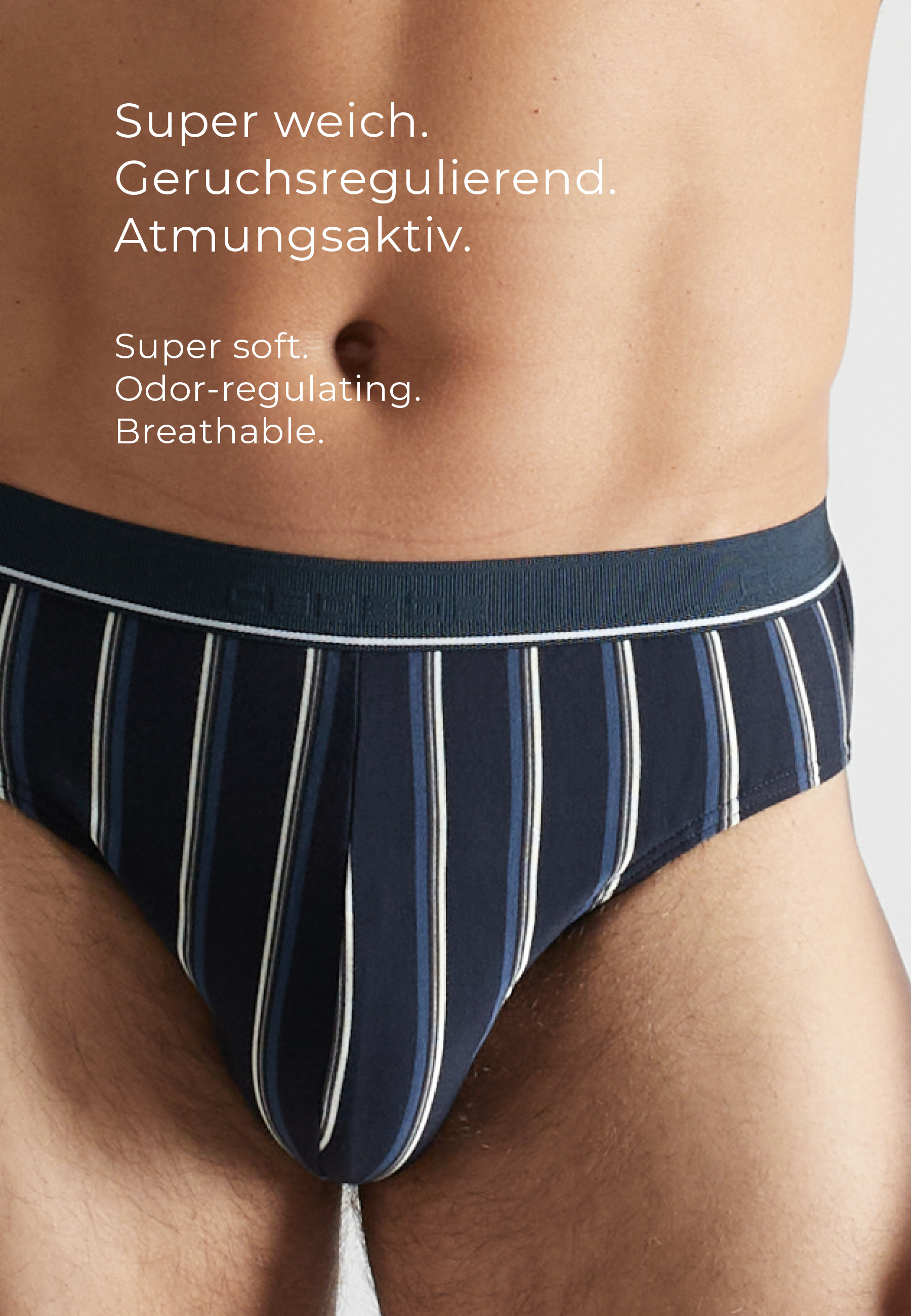 CECEBA Herren  blau längsgestreift 2er Pack