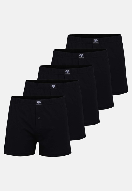 CECEBA Herren Boxershort schwarz uni 5er Pack