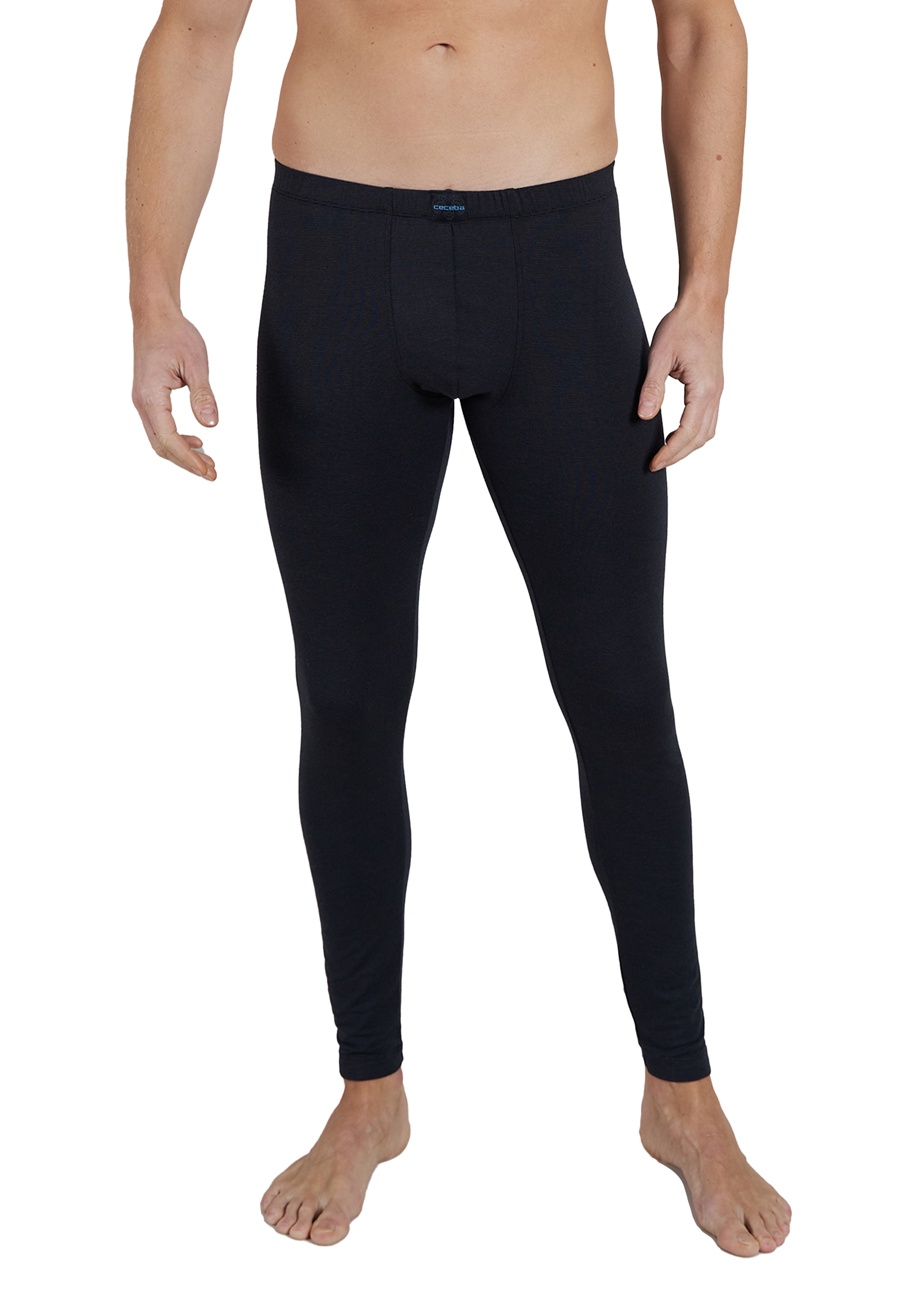 CECEBA Herren lange Unterhose schwarz uni