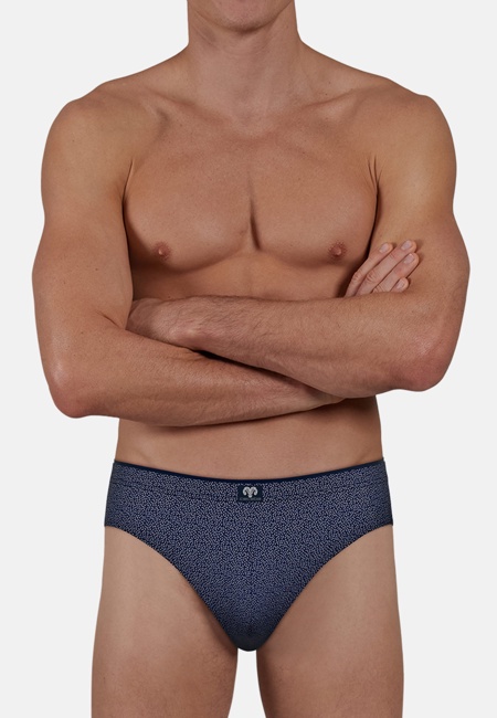 CECEBA Herren Slip blau bedruckt 2er Pack