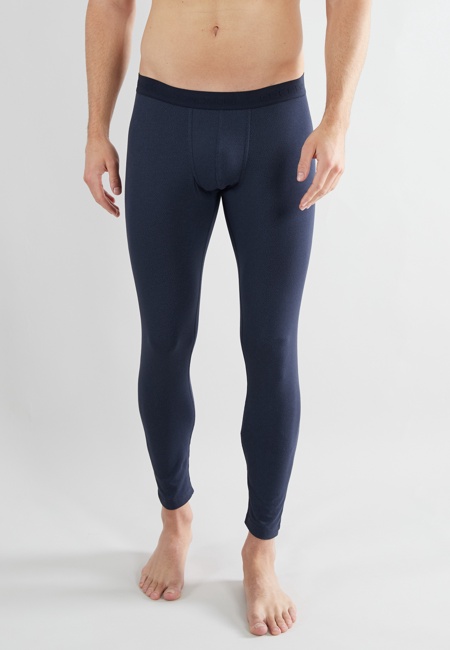 CECEBA Herren lange Unterhose blau uni