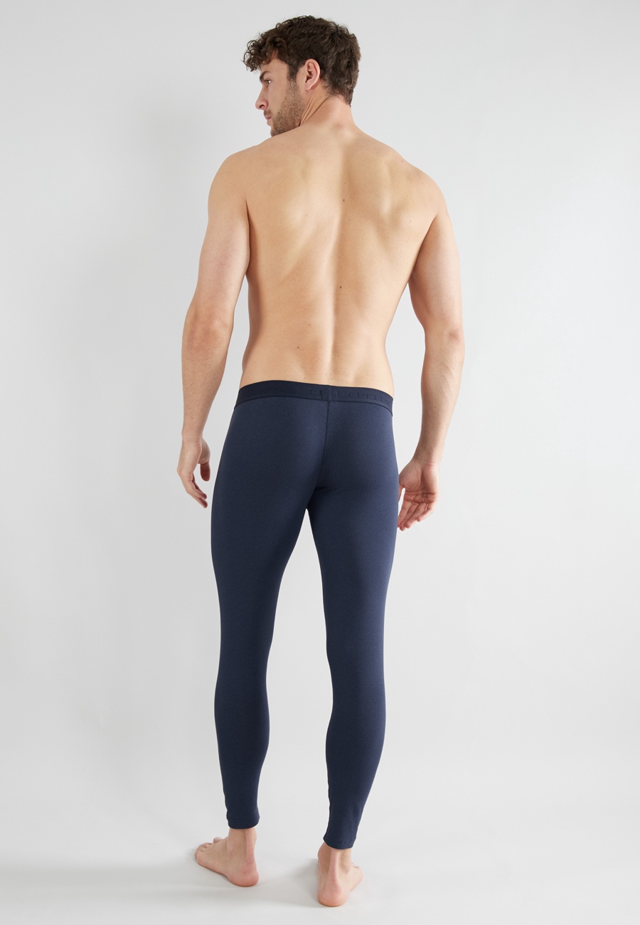 CECEBA Herren lange Unterhose blau uni