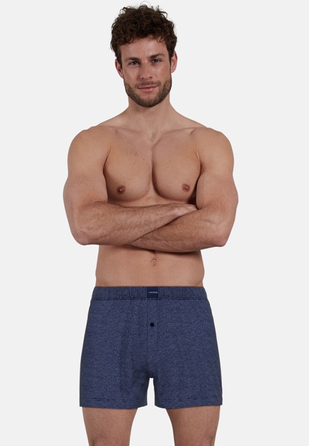 CECEBA Herren Boxershort blau uni 2er Pack