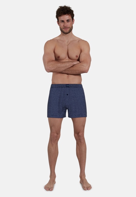 CECEBA Herren Boxershort blau uni 2er Pack