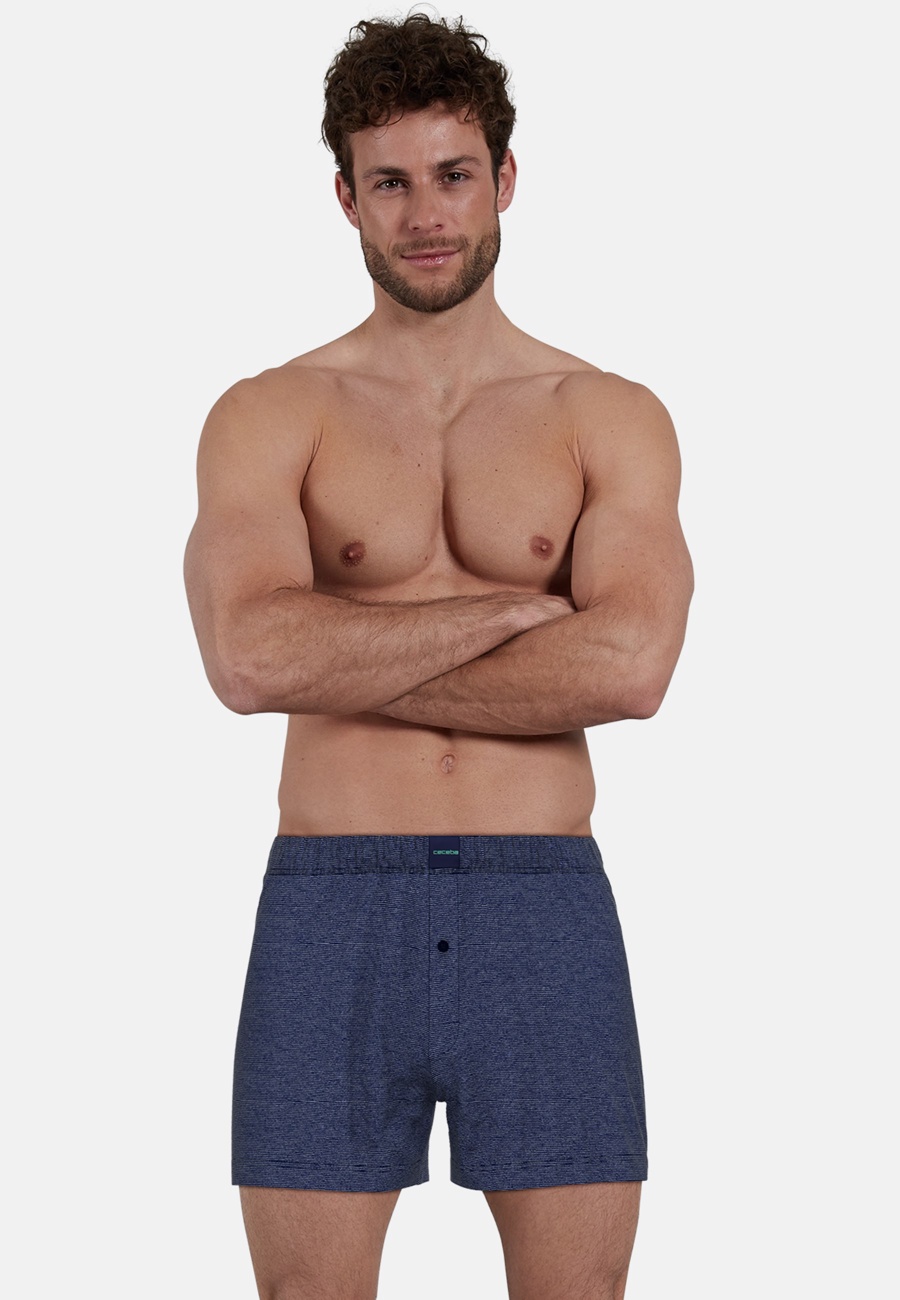 CECEBA Herren Boxershort blau uni 2er Pack