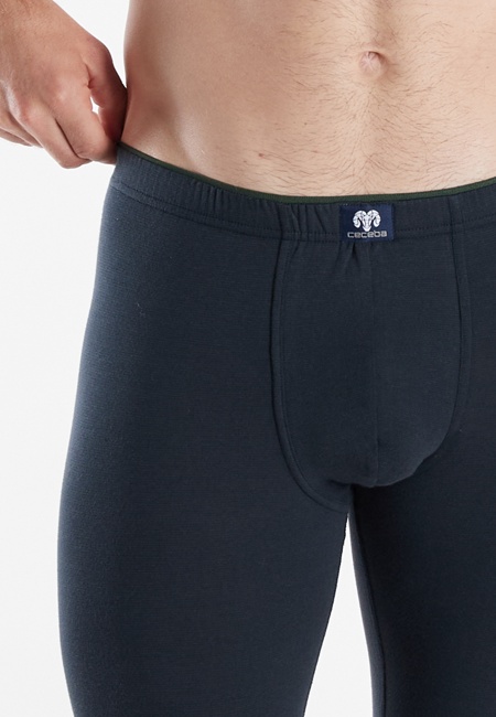 CECEBA Herren lange Unterhose blau quergestreift