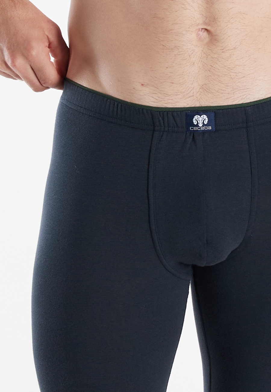 CECEBA Herren lange Unterhose blau quergestreift