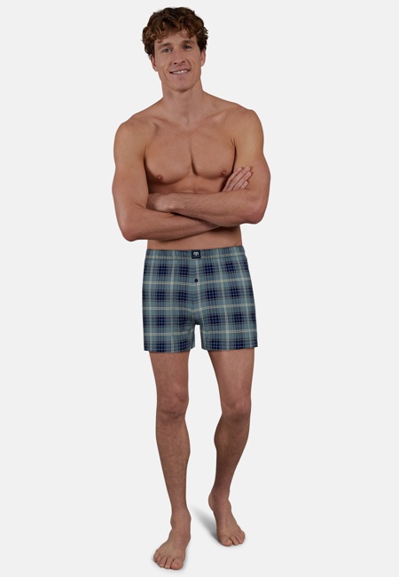 CECEBA Herren Boxershort blau kariert 2er Pack