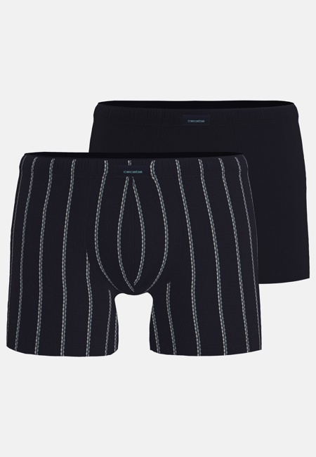 CECEBA Herren Long-Pants blau längsgestreift 2er Pack