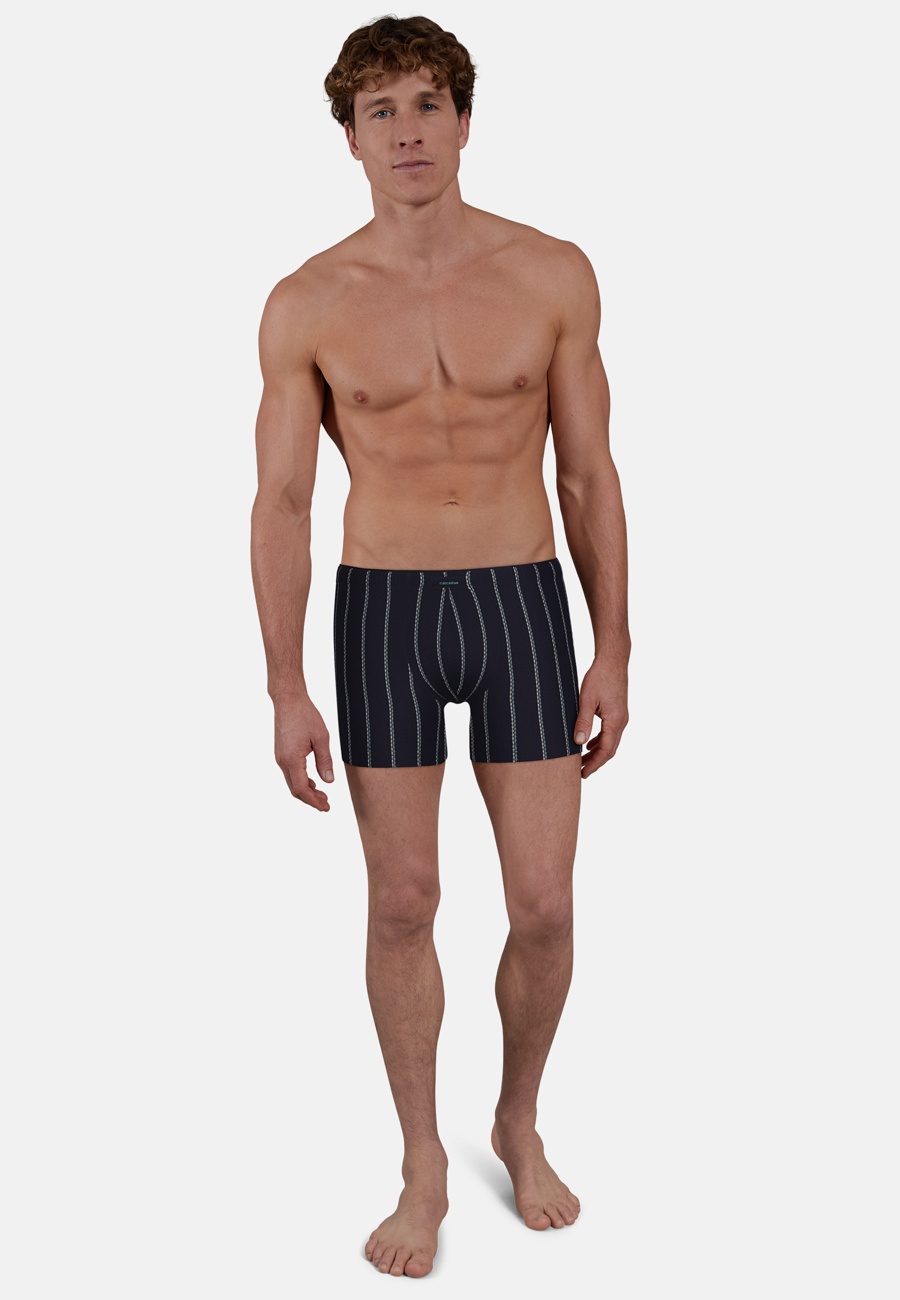 CECEBA Herren Long-Pants blau längsgestreift 2er Pack