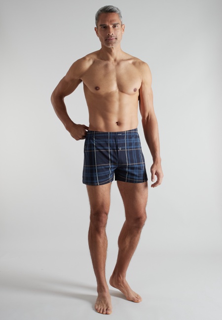 CECEBA Herren Boxershort blau kariert 2er Pack