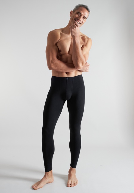 CECEBA Herren lange Unterhose schwarz uni