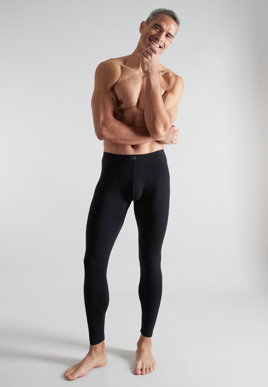 CECEBA Herren lange Unterhose schwarz uni