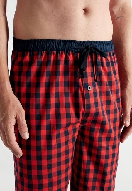 CECEBA Herren Lange-Hose rot kariert