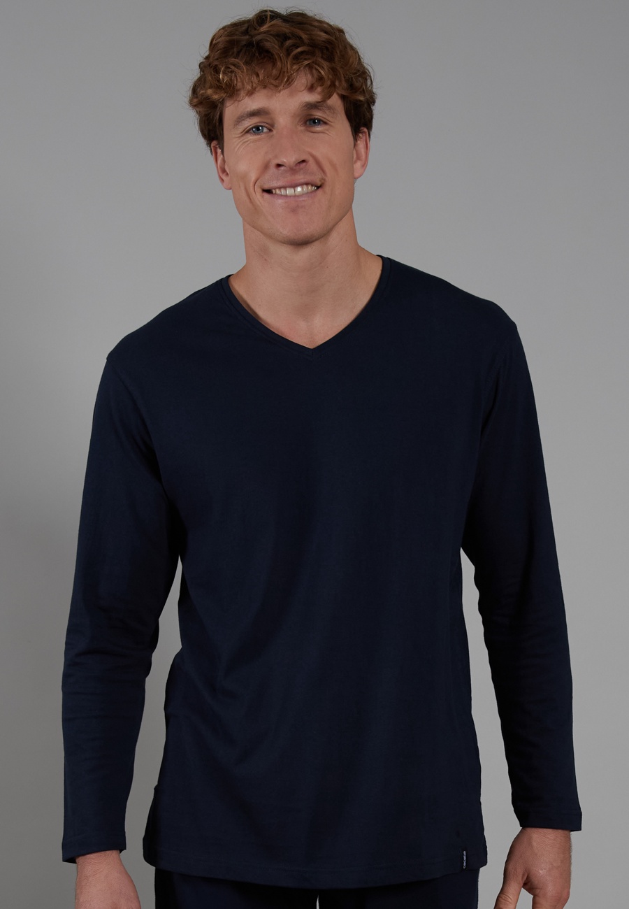 CECEBA Herren Shirt blau uni